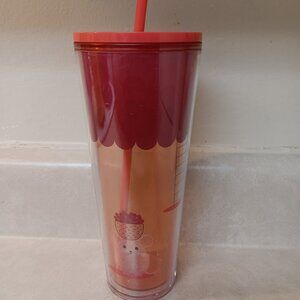 Starbucks Tumbler 24 oz. w/lid and straw Red Berries and Mouse